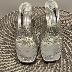 Rene Ruiz Silver Studded Women's Mules